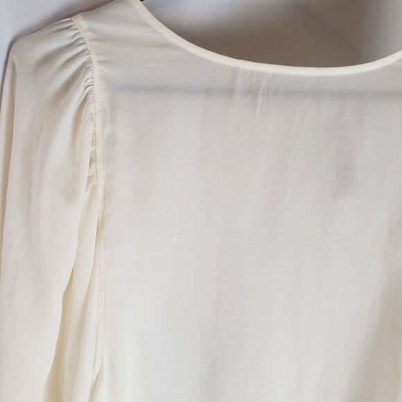 Dolan Left Coast Collection Womens Long Sleeve Blouse Cream Polyester Size M - Picture 5 of 6